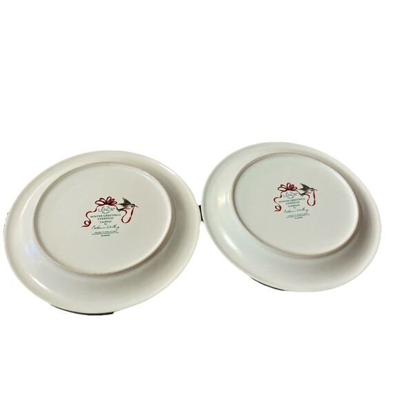 Lenox Winter Greetings Everyday Goldfinch Dinner Plates 10.75" Catherine McClung - Picture 8 of 15